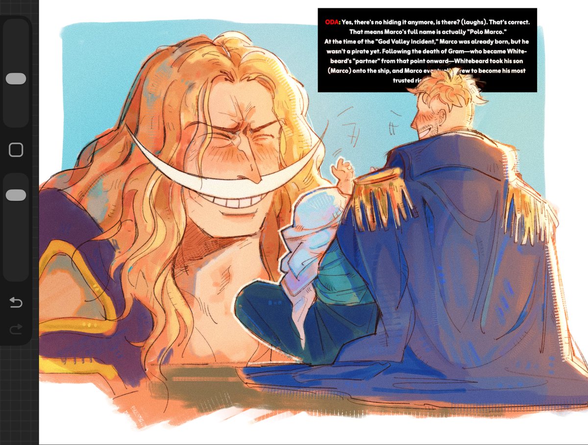 eaissilyysack's tweet photo. in celebration of marco officially having 2 gay dads 😍😍 #onepiece https://t.co/qR0YZvFrON