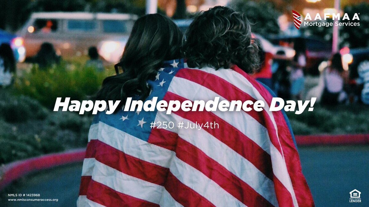 AAFMAAMortgage's tweet photo. This July 4th marks 250 years since the founding of the United States—a milestone made possible by generations of servicemembers. To every Veteran, active-duty member, and military family, this anniversary belongs to you.

#IndependenceDay #July4th #250Years https://t.co/05EGGkYfhB