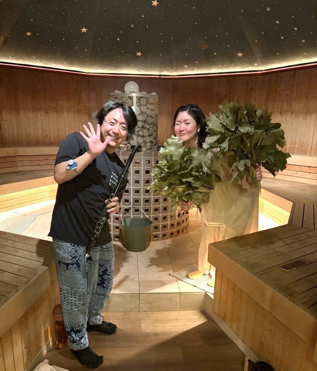 tubuzara's tweet photo. #天然温泉平和島

16時 #ねじハチ さん
ねじハーバル🌿蒸気と“ナイロンの糸”に身を任せ🫠深い呼吸が気持ち良いっ！
18時 女性スチーム室のモクモク感🫧スクラブで肌ツル✨身体も脳も歓喜❗️

17時 #フルート熱波師ヨシカワ さん
香➞音➞熱波がフルートと共に奏でられ、岩盤浴室に“リバーダンス”降臨🤩 https://t.co/LDVEaAqJHl