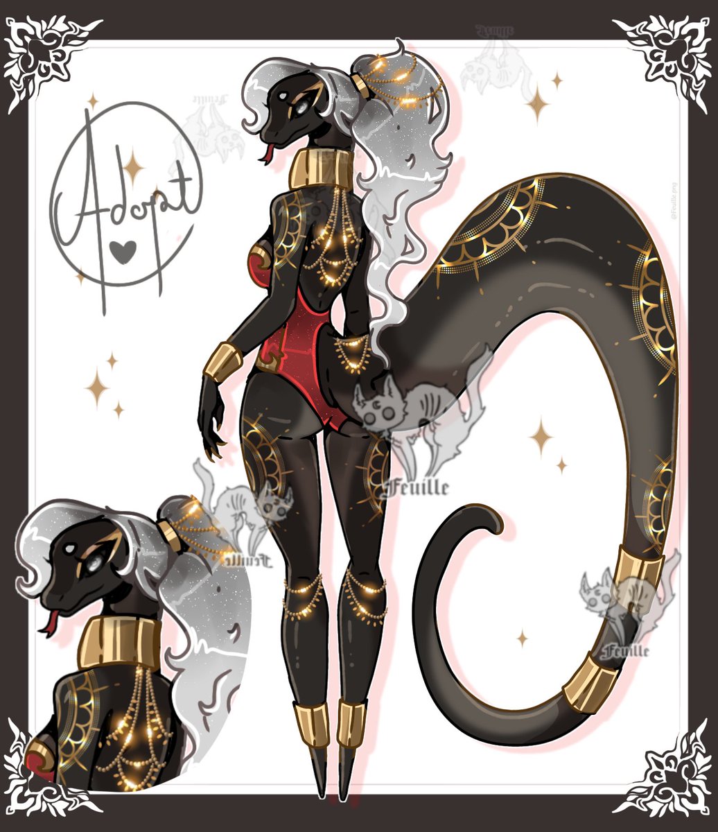 Feuille_png's tweet photo. [ Open ] 🌠🌓 Oraya the black and golden snake auction
 
Adopt available here: https://t.co/gYbbRcVJ2v

#adoptable #furryfandom #adopts #art #furryartist #furry #anthro #furryartwork #oc #adoptables #furrygirl #snake #scalie https://t.co/eF09BseMLg
