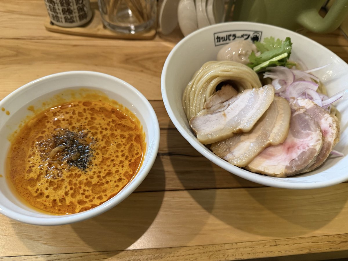 mosu_buta's tweet photo. カッパハウス所沢
先月のアジアンカレーつけ麺と今月のグランカレーつけ麺
カレーとつけ麺が想像よりも合ってて美味しかった https://t.co/Uthcmqoj1W