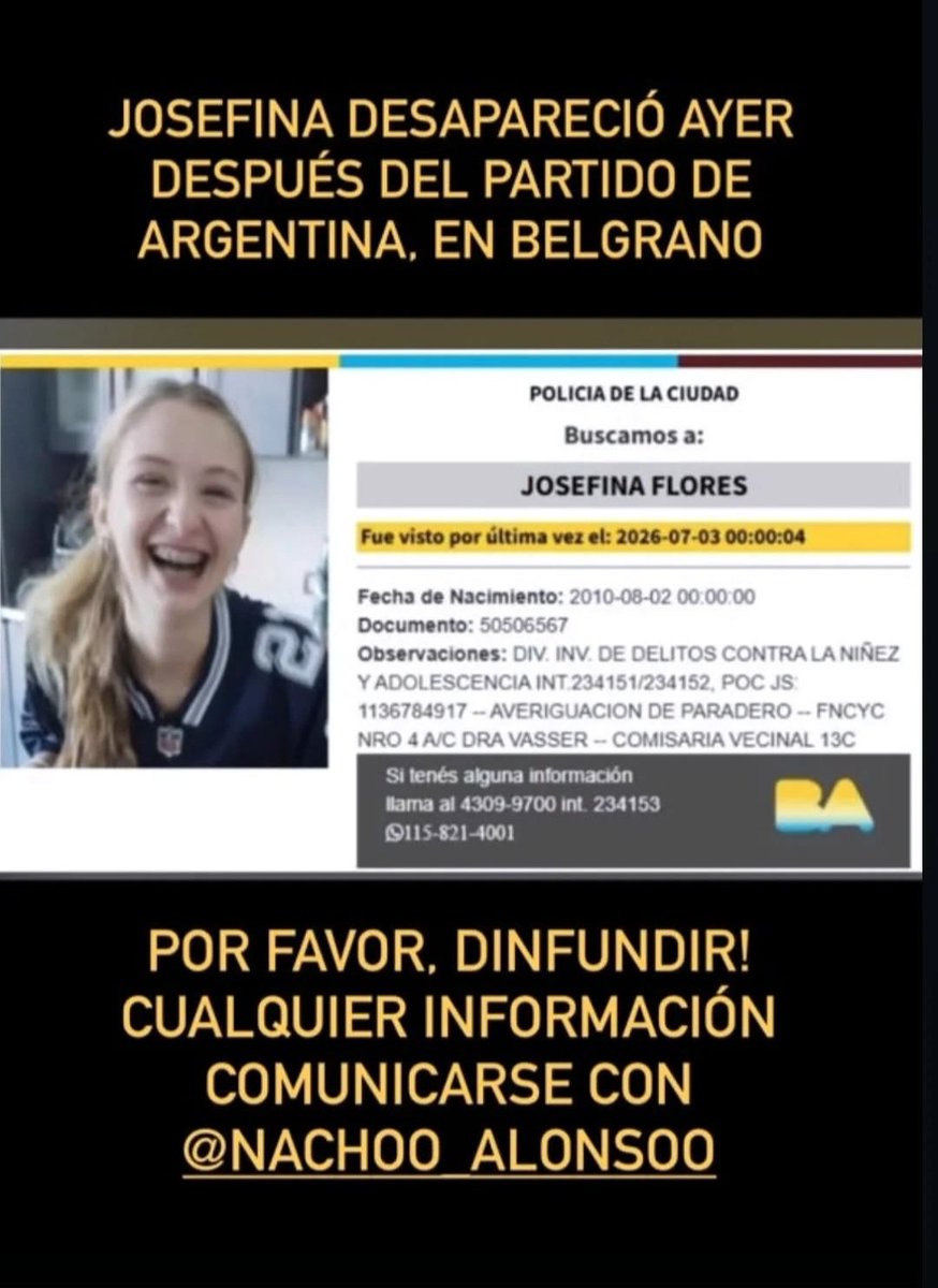 LOVECHIDIN's tweet photo. #URGENTE 
POR FAVOR DIFUNDIR
#Josefina https://t.co/CaHfOsNeeg