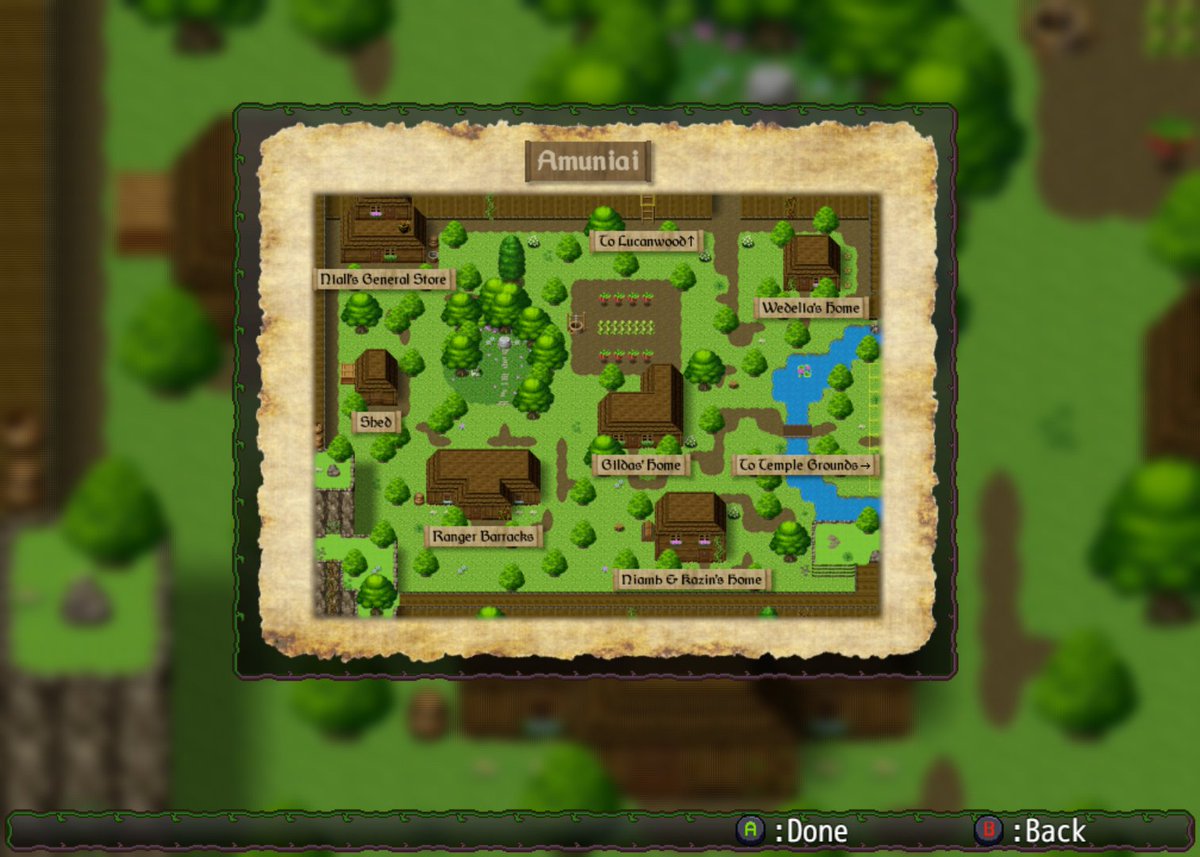 SGoD_game's tweet photo. A popular request from demo players is a map to help locate key areas.

We didn't want to create a minimap as we think they take away from the feeling of discovery in RPGs.

So we built something handmade :).

#IndieGames #ScreenshotSaturday #JRPG #RetroGames #Fantasy #VideoGames https://t.co/Lkv1g6g6UA