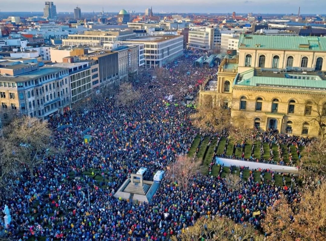 AzPetrich's tweet photo. Thousands protest in Germany against far-right AfD - a party funded by billionaire Elon Musk. HAPPENING TODAY!

Well done. https://t.co/VVjtY78XTW
