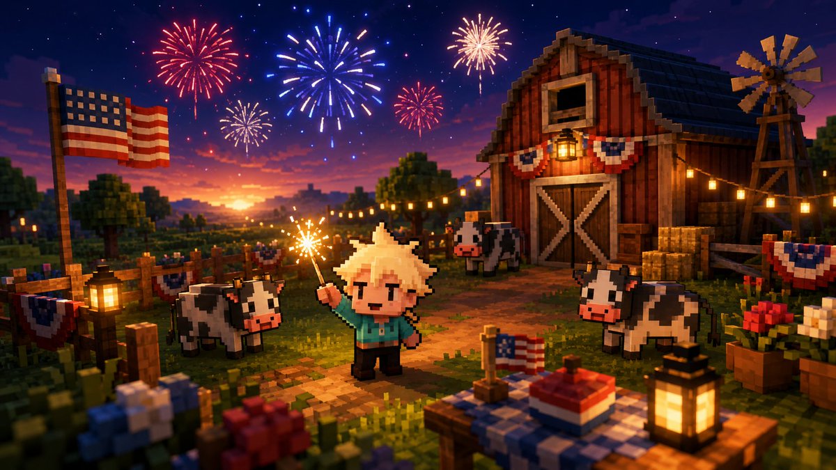 playfarmtown's tweet photo. GM FarmTown! Happy 4th of July! 

solana:yMJPZbnhoHib3ib8n8PfiVcp9yauk1vnaGKLx7epump https://t.co/WvVJZAvcwx