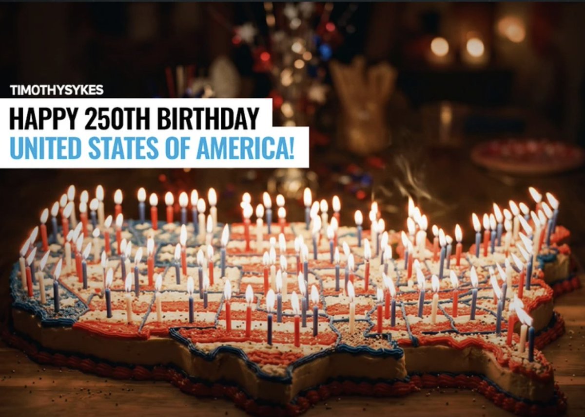 timothysykes's tweet photo. NEW BLOG POST: https://t.co/SBvGQZytls Happy 250th Birthday United States of America! READ AND RETWEET IF YOU PROMISE TO STUDY HAAAAAAAAAARD AND BECOME THE NEXT GREAT SUCCESS STORY FOR OUR INCREDIBLE COUNTRY!!! https://t.co/FooXDY4hxI