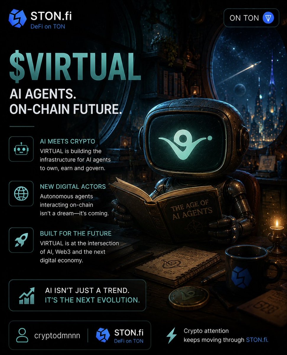 margocrrr's tweet photo. $VIRTUAL is betting on a future where AI agents become part of everyday crypto.

The next big trend might not be another token—it could be autonomous AI interacting on-chain.

On TON, crypto attention keeps moving through https://t.co/IJ14V9vZDT.

#VIRTUAL #AI #TON https://t.co/6oSaXhEQDU