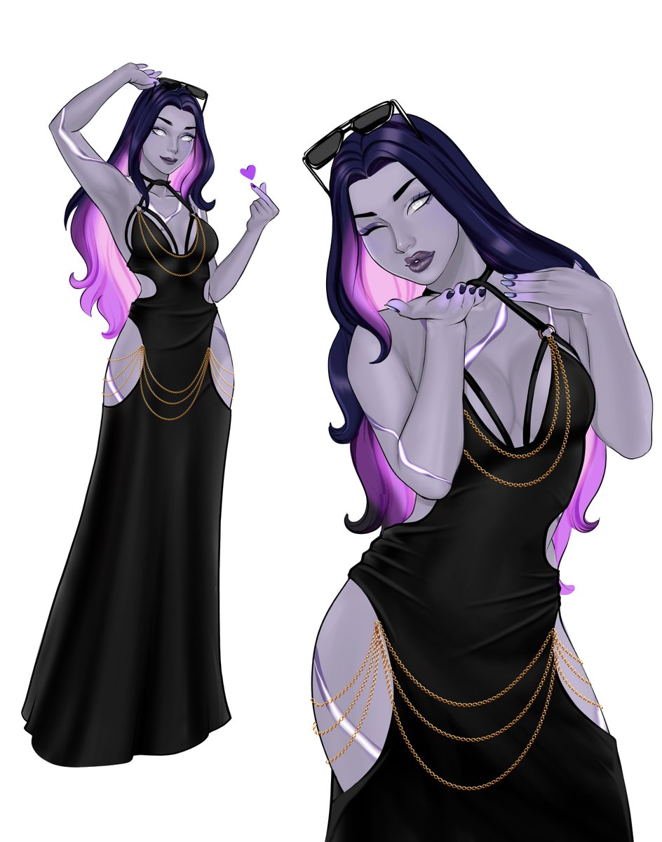 AnakiTwitch's tweet photo. Time for another amazing #fortnite pinup by @gigis_lab, this time featuring Corascana from the Crew Pass! I love her design and color scheme, and GiGi did a wonderful job incorporating the purples and blacks. Please use GiGi's creator code in the Fortnite Shop: gigis_lab
#fortniteart #fortnitecrewpass #fortnitecreatorcode 
{Edit of earlier post}