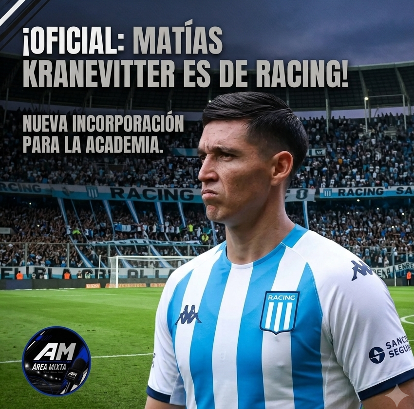 AMFUTBOLARG's tweet photo. 🚨 OFICIAL: Matías Kranevitter es nuevo jugador de Racing Club.

La Academia suma experiencia y jerarquía para reforzar el mediocampo con la incorporación de Matías Kranevitter, quien llega para afrontar los desafíos de la temporada.

Con una destacada trayectoria en el fútbol argentino e internacional, el volante central vestirá la camiseta albiceleste con el objetivo de aportar equilibrio, recuperación y salida desde la mitad de la cancha.

Racing continúa fortaleciendo su plantel de cara a las competencias que tendrá por delante, apostando a un futbolista con recorrido y calidad para potenciar el equipo.

¿Qué te parece este refuerzo? ¿Creés que Kranevitter puede ser una pieza clave en el mediocampo de la Academia?

#RacingClub #Racing #LaAcademia #MatíasKranevitter #MercadoDePases #FútbolArgentino #LigaProfesional #ÁreaMixta