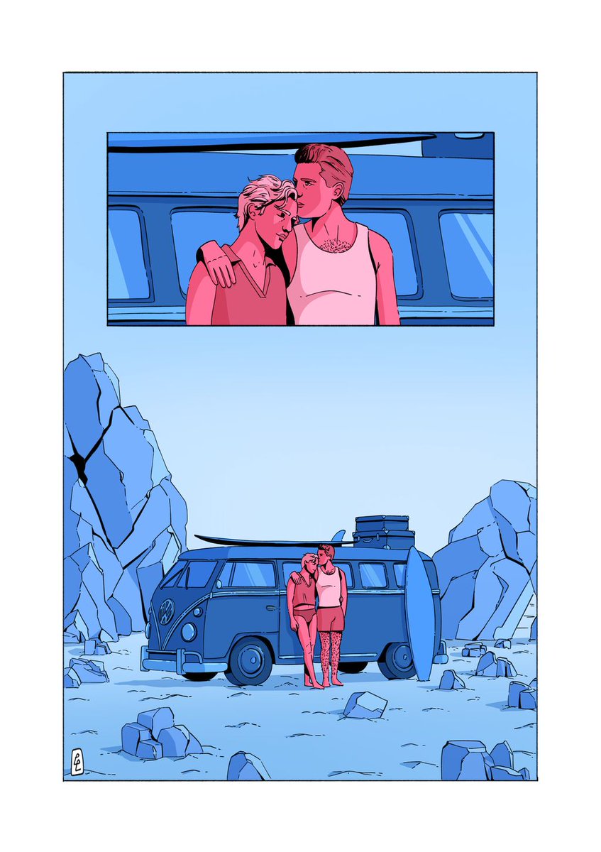 Piloulepou's tweet photo. Van Life together ❤️🩵

#gaycouple #gayart #queerart #vanlife https://t.co/hktxjKeDdz
