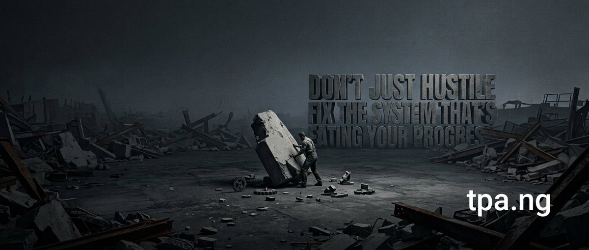TPA_onX's tweet photo. We tell Nigerians to hustle harder.
But can you out-hustle a system that's broken for rights, and working only for corruption?

When rights fail, millions work harder every year just to move nowhere.

The answer isn't to stop hustling🙂‍↕️ it's to fix the system while we sweat.

Real change begins when we don't just survive the system, but actively improve it. Raise issues. Join debates. Vote. Build.

A nation works best when it works for everyone’s rights🙂‍↕️ not for what is left.