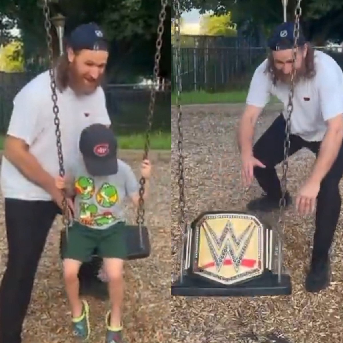 TheSquaredTimes's tweet photo. It's kinda sad to see Sami Zayn playing with the WWE Championship, knowing that he could possibly lose the Title soon. https://t.co/7wpCZ8mXqr