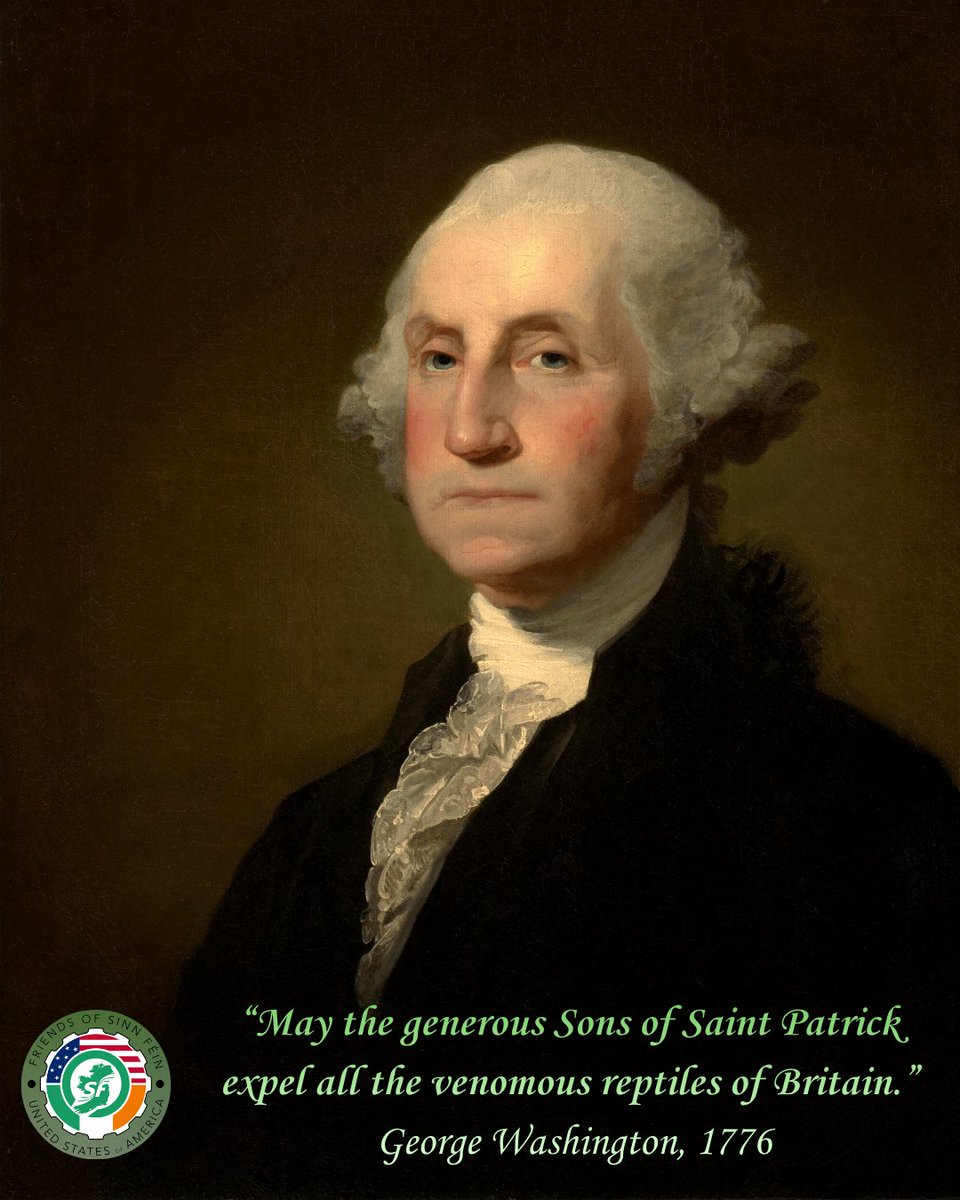 FOSFUSA's tweet photo. "May the generous Sons of Saint Patrick expel all the venomous reptiles of Britain." George Washington, 1776. Happy 4th of July and happy 250th anniversary of the signing of the Declaration of Independence! https://t.co/mCHafxePQy