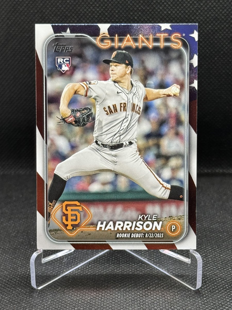 tw804's tweet photo. PC Card of the Day: 2024 Topps Update Independence Day #US83 Kyle Harrison /76 https://t.co/5EMEKMIXsJ