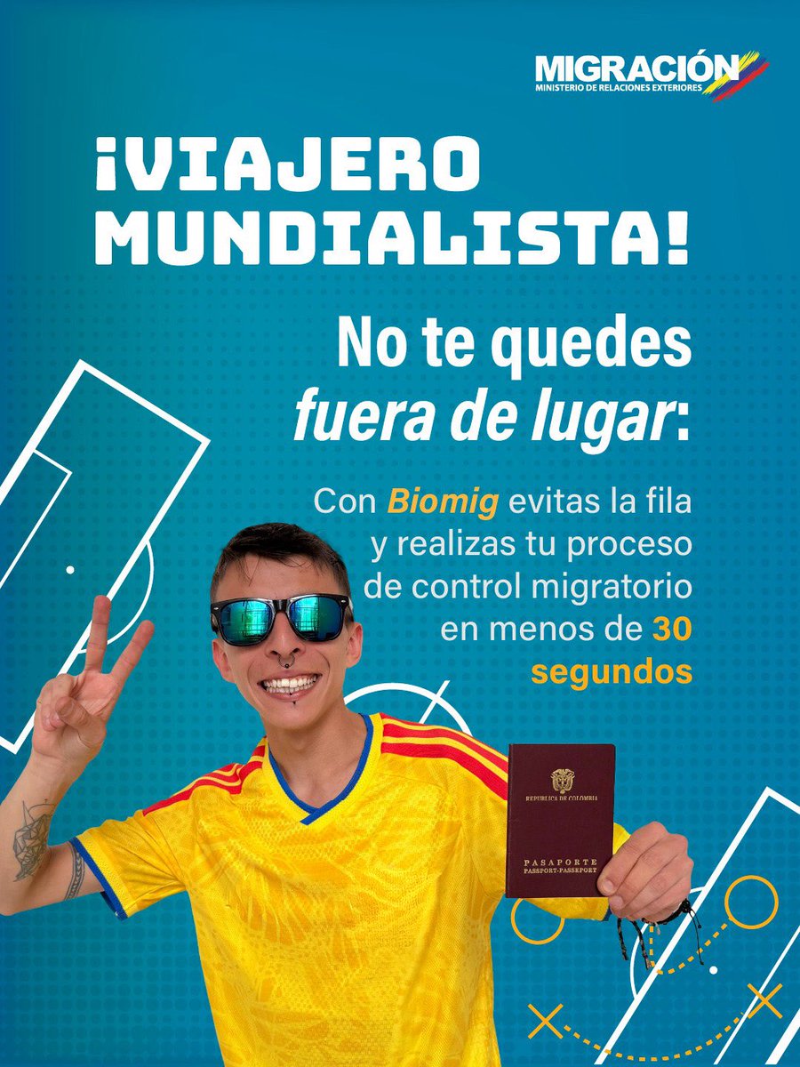 MigracionCol's tweet photo. El #ViajeroMundialista evita las filas y hace #MigraciónMásÁgil con #Biomig
Disqponible para el ingreso y salida de colombianos y la salida de extranjeros en los principales aeropuertos del país. https://t.co/XGdMsWhzHq