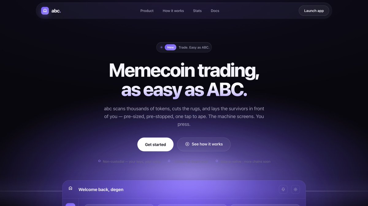 0xSarano's tweet photo. Decided to build my own dashboard ABC for trading Solana memecoins. Not just another screener - a pipeline with actual algorithms: hard filters cut the scams → scoring ranks by momentum + smart money → my own LLM judge  breaks down every survivor → then you or the bot make the call.

Ignore the UI, it'll change 100 more times. Right now it's about accuracy, not looks.

3 strategies baked in:
— Alpha - balanced
— Sniper - strict: ≥3 smart wallets, tight stops
— Degen - aggressive: wider window, targets up to 8x

Autonomous bot with 3 modes:
— N1 — proposes, I confirm
— N2 — semi-auto                                                    
— N3 — autopilot via a session wallet
Non-custodial: the key never leaves your browser. Everything's on paper for now but tokens are real - not risking real money until I've got honest stats. 

 I've got honest stats. Here's where it's at today 👇

Ramping up volume and tuning settings every day. Let's see what comes of it.
@solana @toly @a1lon9