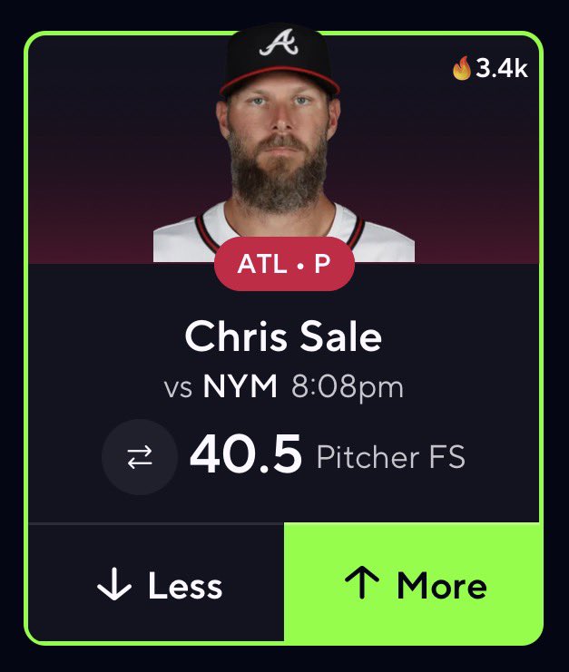 TheMafiaPicks's tweet photo. ⚾MLB POTD⚾

NATIONAL CHRIS SALE DAY⭐️

📊POTD RECORD(24-17)

#Gambling𝕏 #July #MLB https://t.co/SLulZbhcF1