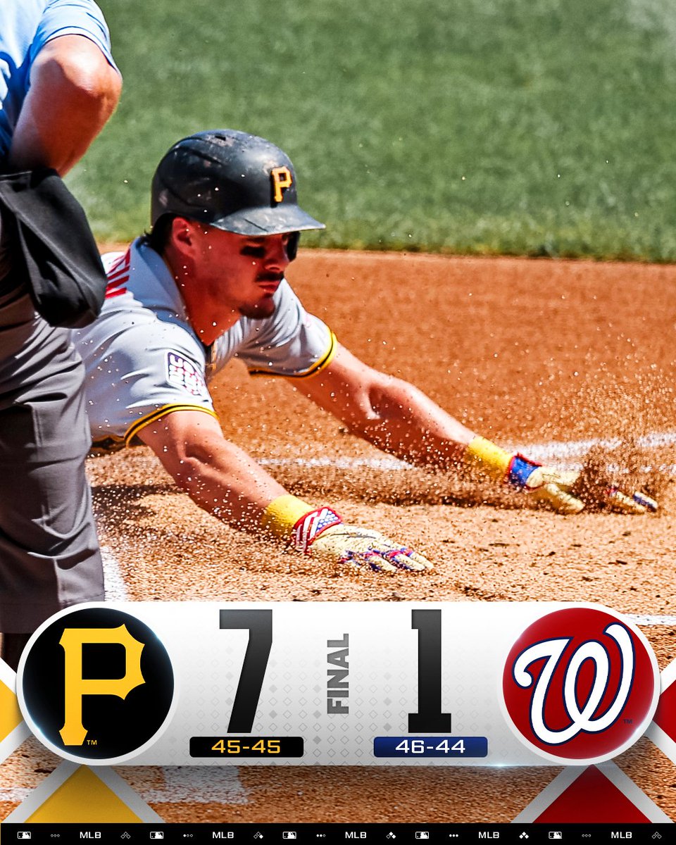 MLB's tweet photo. The @Pirates steal four bases to earn the July 4 win! https://t.co/lQzClsQDnq