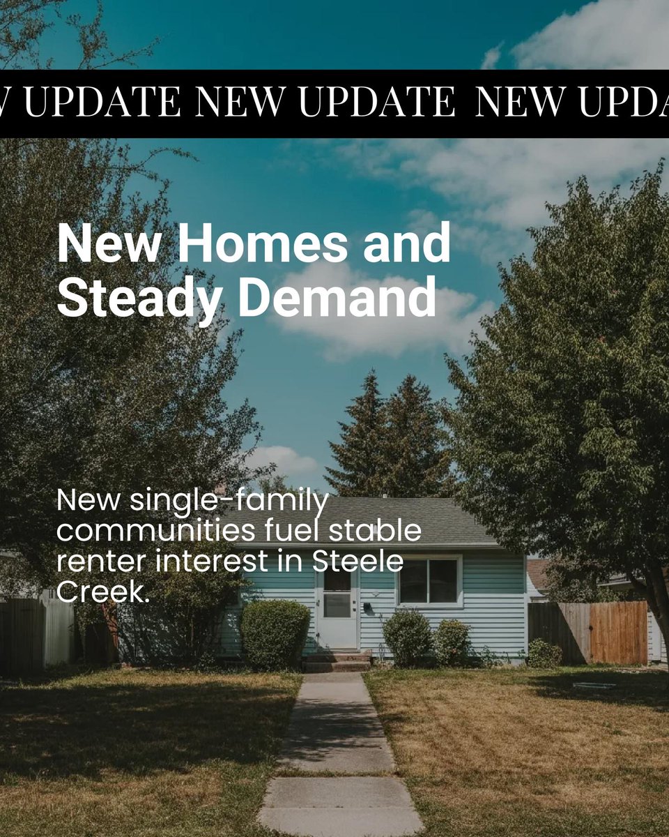 traceyds's tweet photo. Steele Creek’s blend of airport access, new single-family communities, and stable renter demand has it rising as Charlotte’s rental hotspot for investors. Would you pick a suburb over city core? https://t.co/lMwkmIL18t