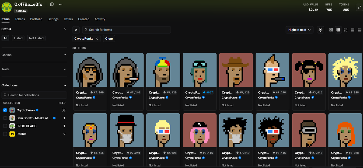 lokithebird's tweet photo. Daniel Sundheim has bought 25 CryptoPunks in the last seven days.

Billionaires are buying CryptoPunks, digital artifacts, while the masses are buying paper cards.

Lesson in there. https://t.co/laUe0vwSTs