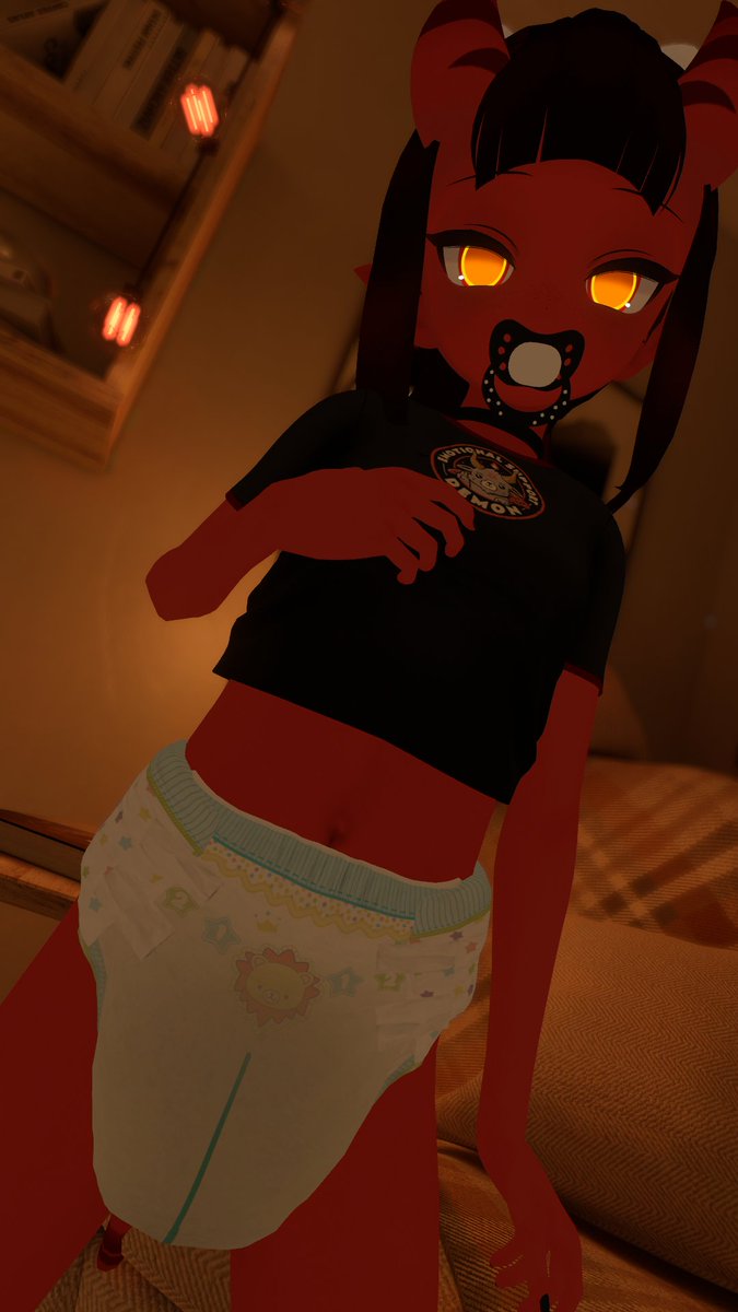 AlvaMallarite's tweet photo. In my adventures of making avatars, I knew I had to make one of Meru, the cutest soggy demon~ 

#abdl #diaper #diapergirl https://t.co/NtqRBsx29U