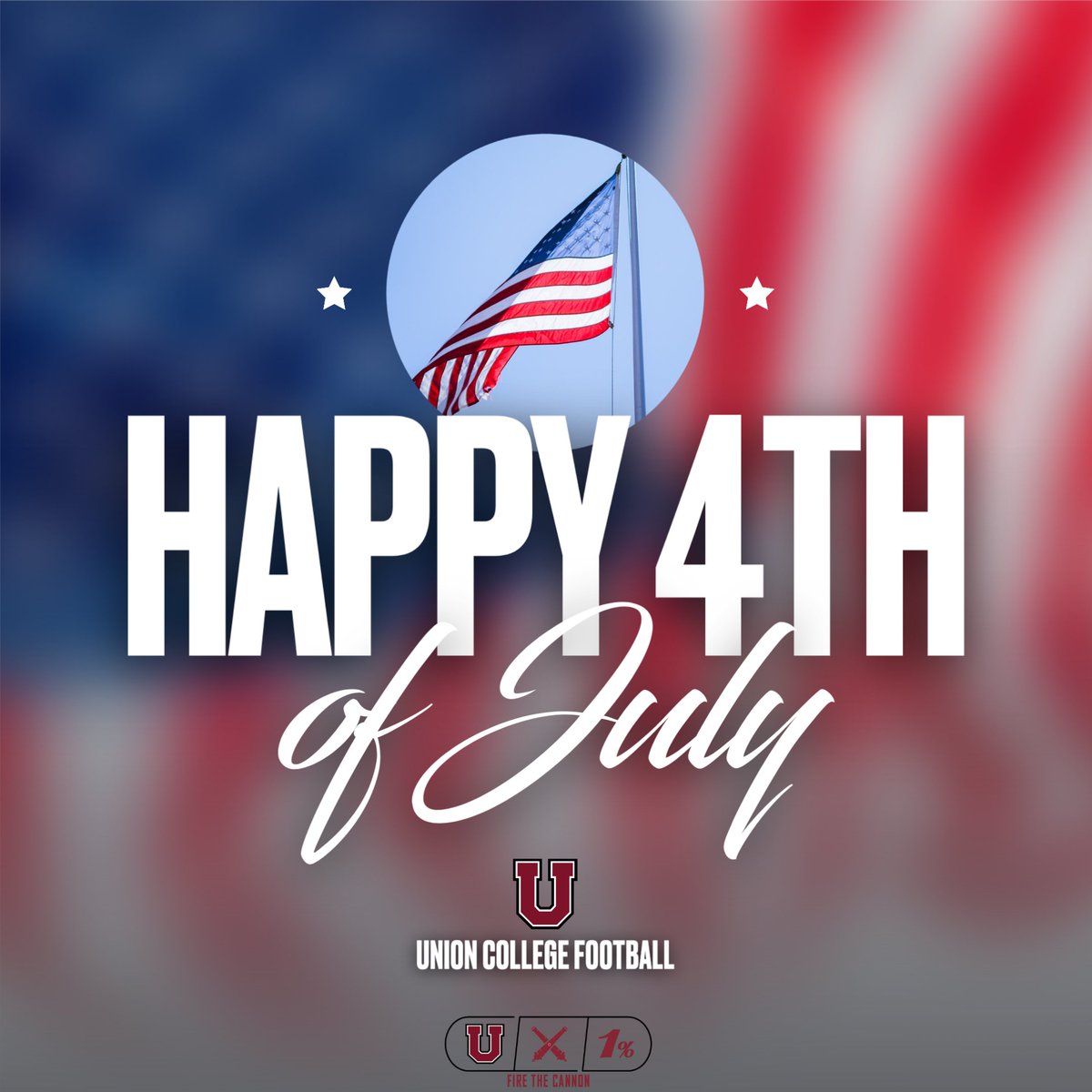 UnionCollegeFB's tweet photo. Happy 4th of July

#FTC #1Percent #GoU https://t.co/lMa9WFR2aB