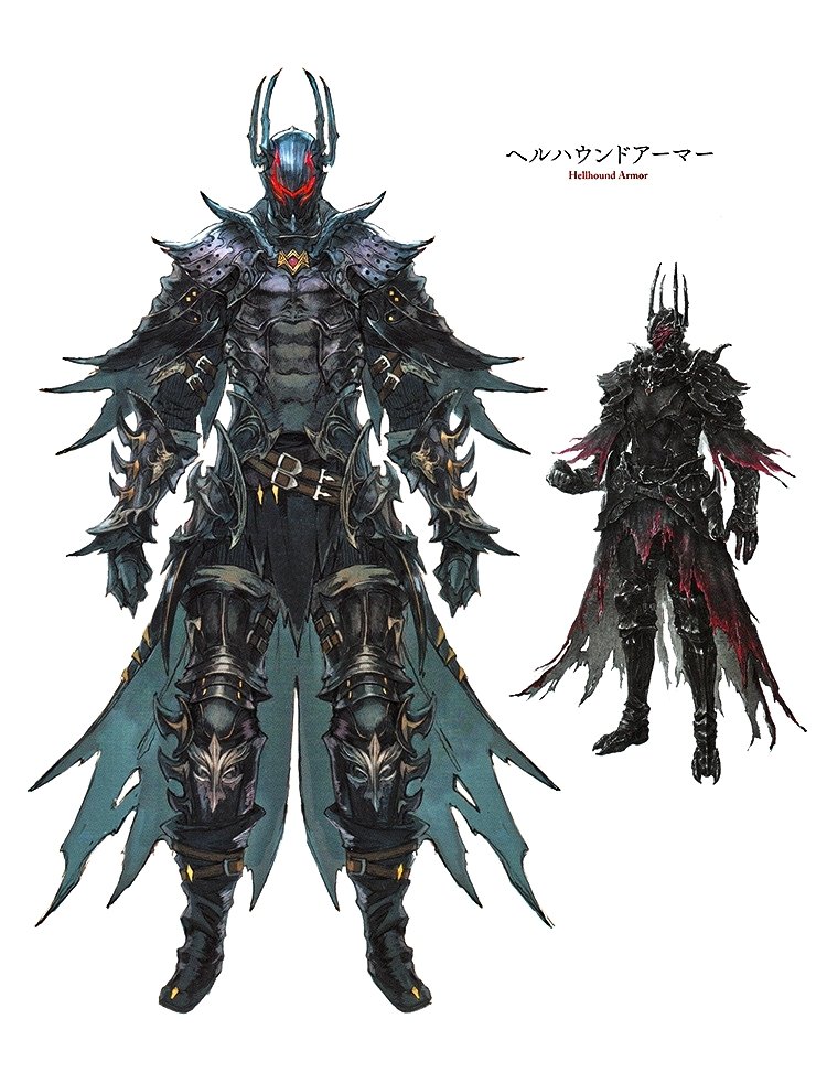 Aetas_Memoria's tweet photo. A couple of Final Fantasy XIV armour set designs by Ayumi Namae, and by Tsubasa Masao. 

Hellhound Armour from FFXIV Stormblood: Art of the Revolution - Western Memories artbook.

And Diabolic Armour of Fending from FFXIV: Heavensward - Art of Ishgard - Scars of War book. https://t.co/6MhpFqp3cD