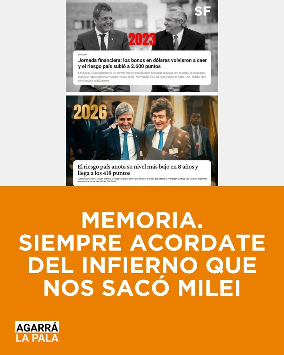 agarra_pala's tweet photo. MEMORIA. SIEMPRE ACORDATE DEL INFIERNO QUE NOS SACÓ MILEI
@JMilei https://t.co/WfUXdj5ON1