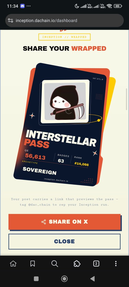 disaster7r's tweet photo. My @dac_chain Inception Wrapped 🚀

⚡ 56,613 QE
🏆 Rank #14,066 (SOVEREIGN)
🥇 63 badges
🎰 THE GAMBLER
 https://t.co/pHewVk910h https://t.co/Gw5787oA7q