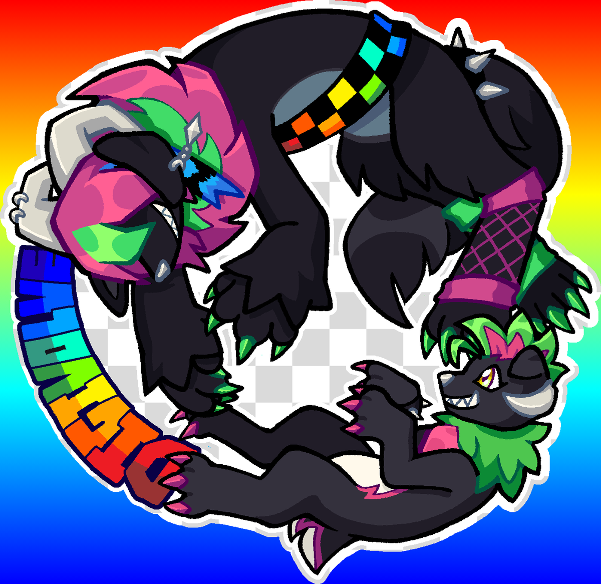 throuplefever's tweet photo. its my first year of art fight and i didnt realize you can just do whatever you want (twitter hates transparents so i had to give them gradient backgrounds) https://t.co/VLWhpiRLyL