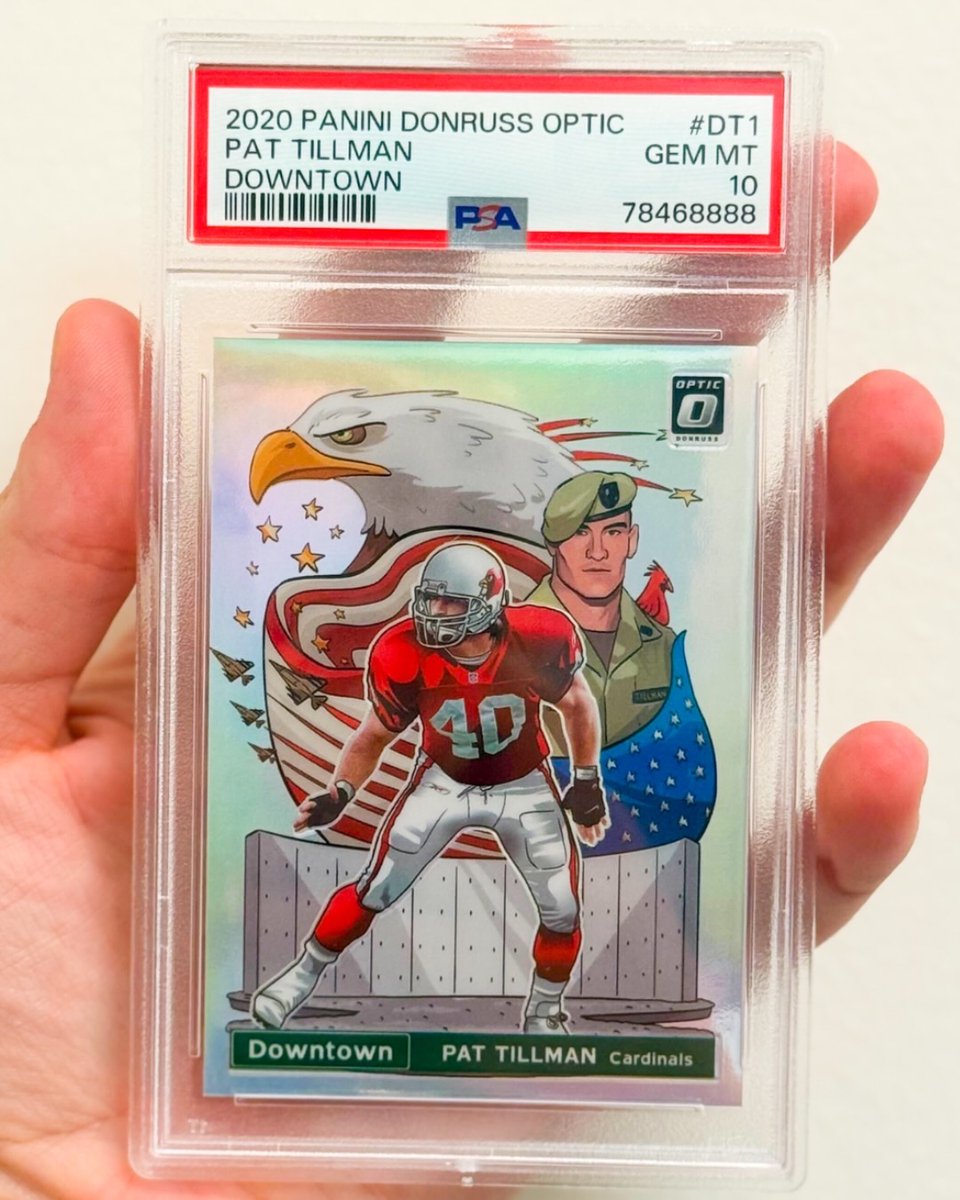 Collect's tweet photo. This trading card honors Pat Tillman leaving the NFL to join the military 🫡🇺🇸 

A true American hero ❤️ https://t.co/iIfioG5IX0