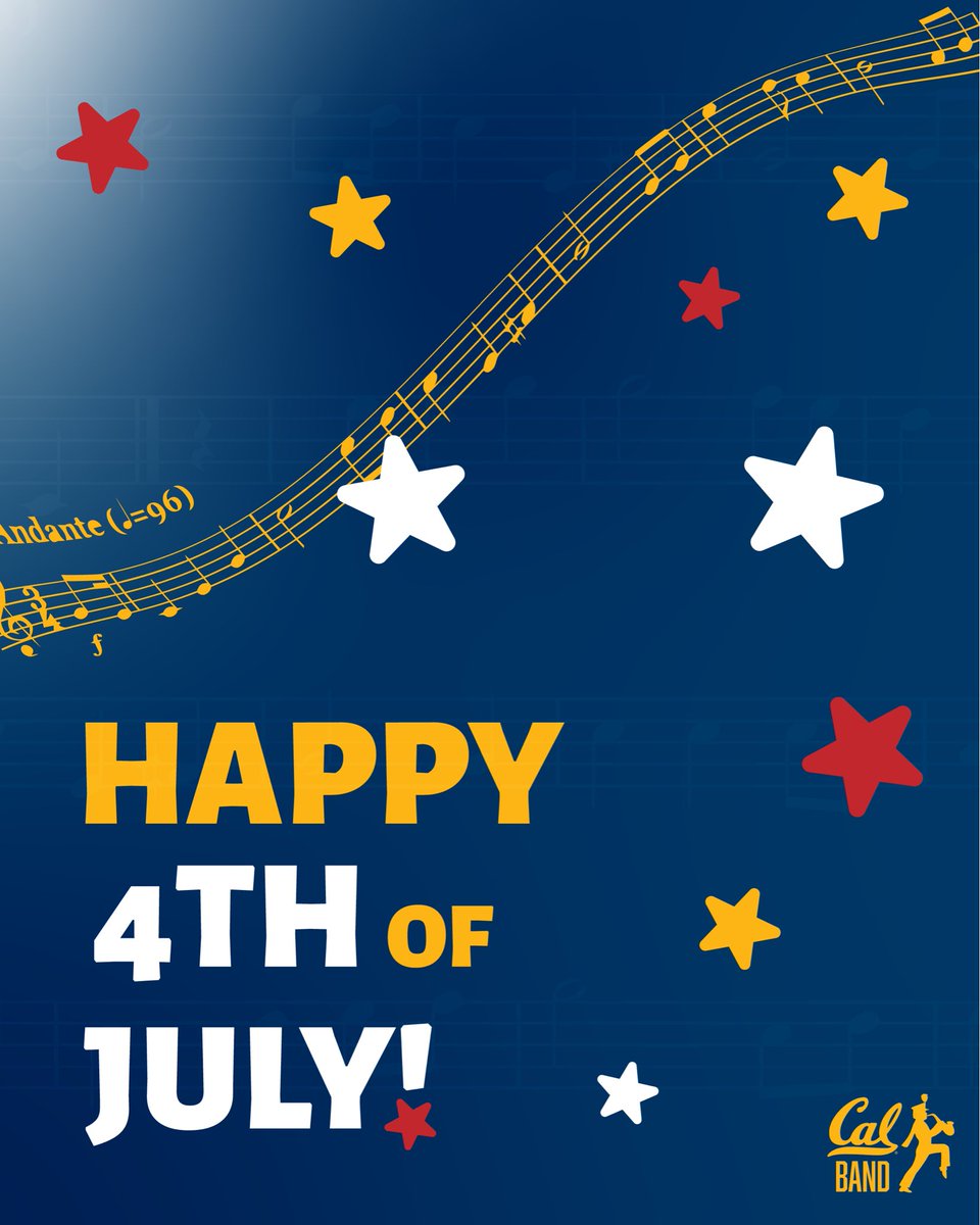 CalBand's tweet photo. Happy Fourth of July! 🇺🇸

The Cal Band would like to recognize 250 of independence and celebrate the stories that unites us all.

#FourthOfJuly #IndependenceDay #America250 #CalBand #CalBandGreat https://t.co/VePHH2gCK9