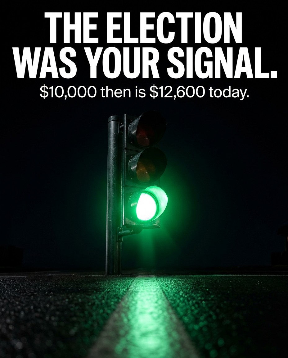 shifuwealth's tweet photo. Everyone remembers election night.
That $10,000 invested the morning after? It's $12,600 today. 

The market survived tariff fights, war scares, and political noise. It still returned 22% in one year. 
You can trade the S&P 500 today on Deriv from your phone.

Trade the S&P 500 on Deriv. 
Both directions, starting small.

Link: 
https://t.co/b8hVTo0THD