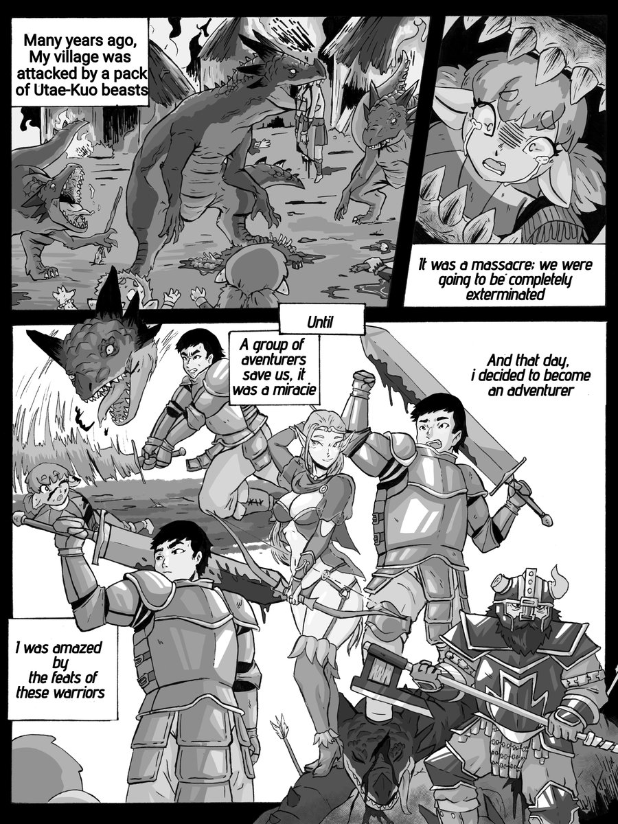 Hache_qwi's tweet photo. English ver.
Jaank Oltork: The goblin

Chapter 1: The Dungeon
1-3 https://t.co/Vc7lKiZEJU