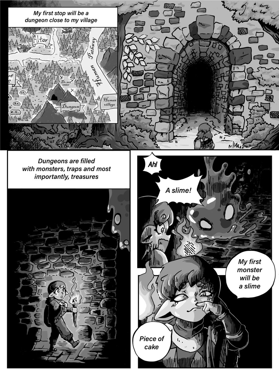 Hache_qwi's tweet photo. English ver.
Jaank Oltork: The goblin

Chapter 1: The Dungeon
1-3 https://t.co/Vc7lKiZEJU