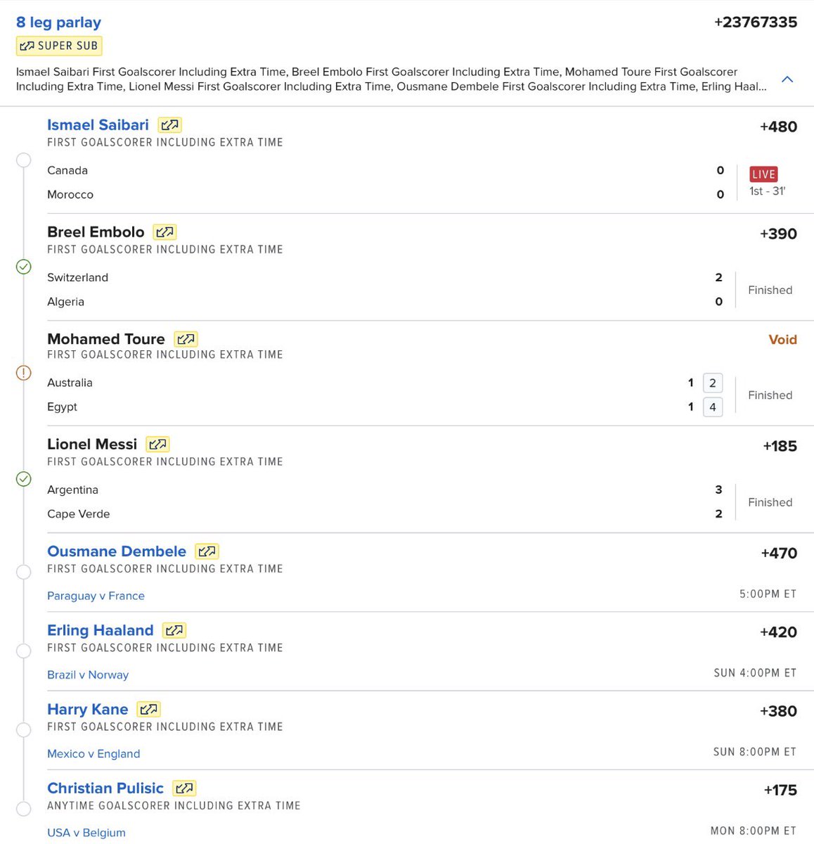 ItsMrPredict's tweet photo. @FDSportsbook are yall gonna void Saibari? https://t.co/R7u4nZU2qE