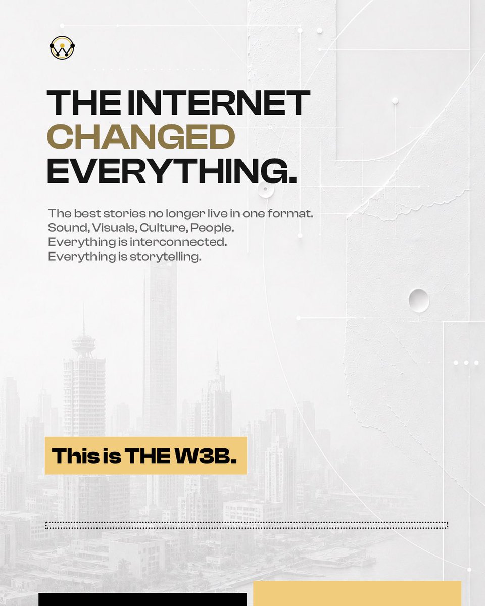 _TheW3B's tweet photo. This is more than a launch.
It’s the beginning of everything we’re here to create.

We’re not here to make more content. We’re here to create work people remember. https://t.co/W6a0l5AbTm