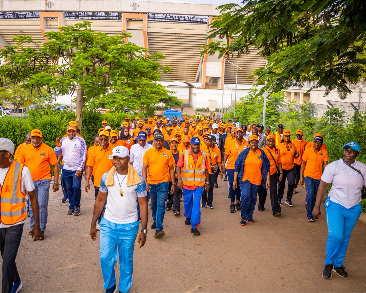 TheZubaidaUmar's tweet photo. As part of our commitment to promoting the health, fitness and wellbeing of staff to enhance efficiency in emergency management operations, we held our Mid-Year Route Walk earlier today at the Moshood Abiola National Stadium, Abuja.

Maintaining good physical fitness is essential for emergency responders, whose responsibilities often demand endurance, agility and resilience in responding to disasters and other humanitarian emergencies.