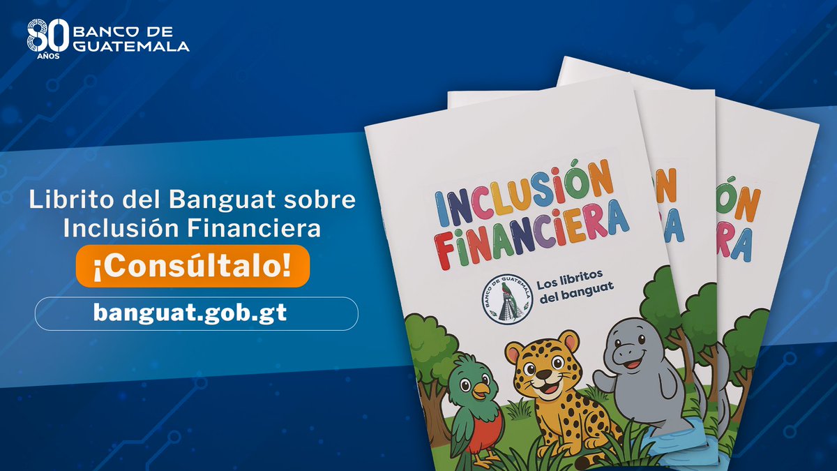 Banguat's tweet photo. ¡Aprender sobre el dinero es divertido! Descarga el #LibritoInclusiónFinanciera, lleno de juegos y actividades para que niños y niñas descubran cómo usar el dinero de forma responsable, aprender a ahorrar y tomar buenas decisiones desde pequeños. Compártelo con tus hijos o estudiantes y conviertan el aprendizaje financiero en una experiencia para jugar y aprender juntos. 📥 Descárgalo aquí https://t.co/07PyzdJrIH #BanguatPublica
