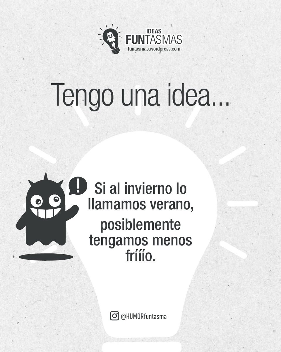 macarretto's tweet photo. Todos tenemos un amigo que dice: Tengo una idea... y a partir de ahí, si funciona, fue casualidad.
#TengoUnaIdea #FunTasmas #HumorAbsurdo #HumorGráfico #HumorCreativo #Diseño #Creatividad #HumorUruguayo https://t.co/ijM0p6k1RV