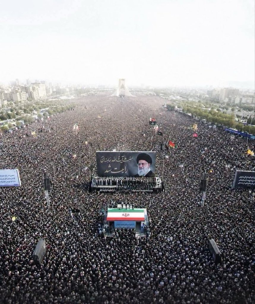 Araghchhi's tweet photo. West Propaganda fall flat.

To hide the real intentions of capturing Iran's natural resources, the U.S. and Israel always fed their audience the narrative that no one likes Khamenei in Iran.

And today, millions of Iranians came out for his funeral procession.

The turnout is expected to exceed 20 million.

That shattered their narrative and exposed their propaganda.