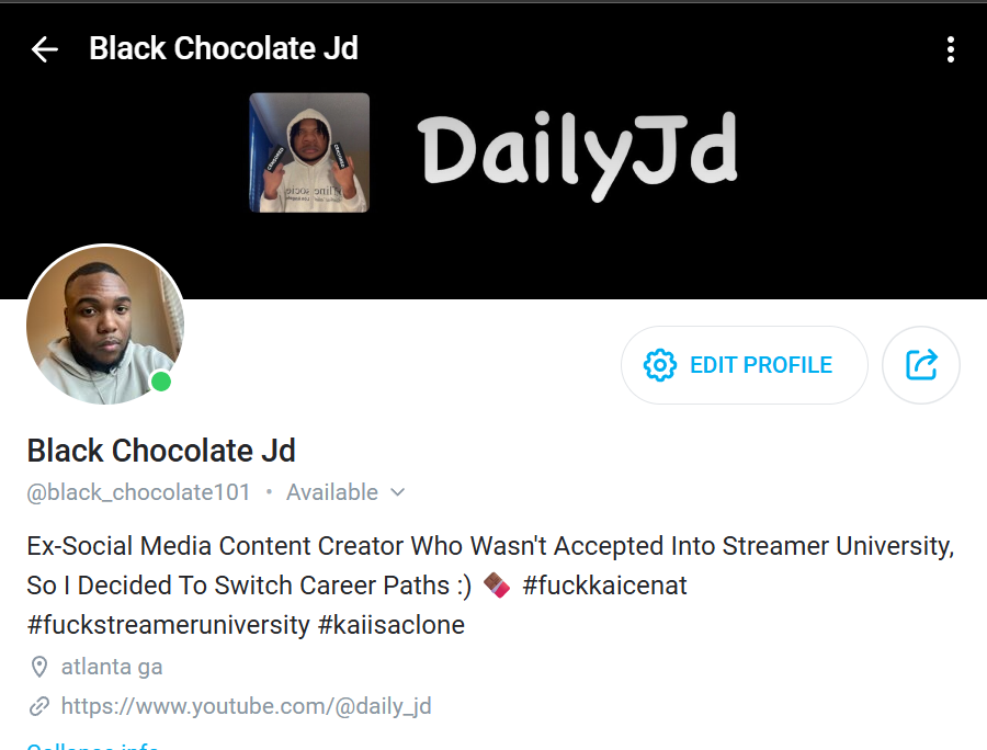 iamjd1k3's tweet photo. I quit social media content bc I wasn't accepted into streamer u... #newcareer #fuckstreameruniversity

https://t.co/0axZ7n1wHY https://t.co/D668M4pW4c