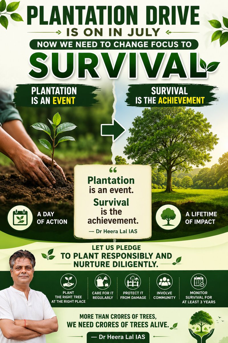 drheeralalias's tweet photo. Please Change Focus from Plantation(EVENT) to Survival(achievement) of trees. https://t.co/YLWT4D4MeV