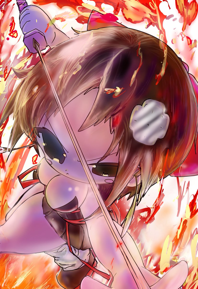 ookias_BD's tweet photo. #イラスト
 戦ううちの子ォ！
今回は色で立体感を出すのに挑戦しました！ https://t.co/90M4nuB9Bx