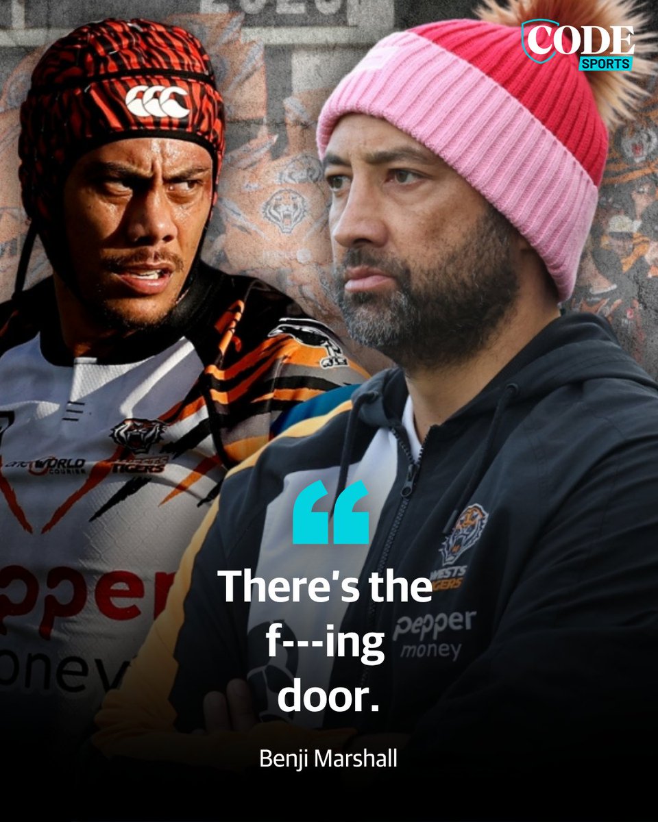 telegraph_sport's tweet photo. Benji Marshall stood in front of his players at the start of the year threatening to show "the f---ing door" to those who don’t buy in. No one thought that the player would be Jarome Luai.

Story ➡️ https://t.co/5QD6eFeaHg https://t.co/xa5MIPytBH