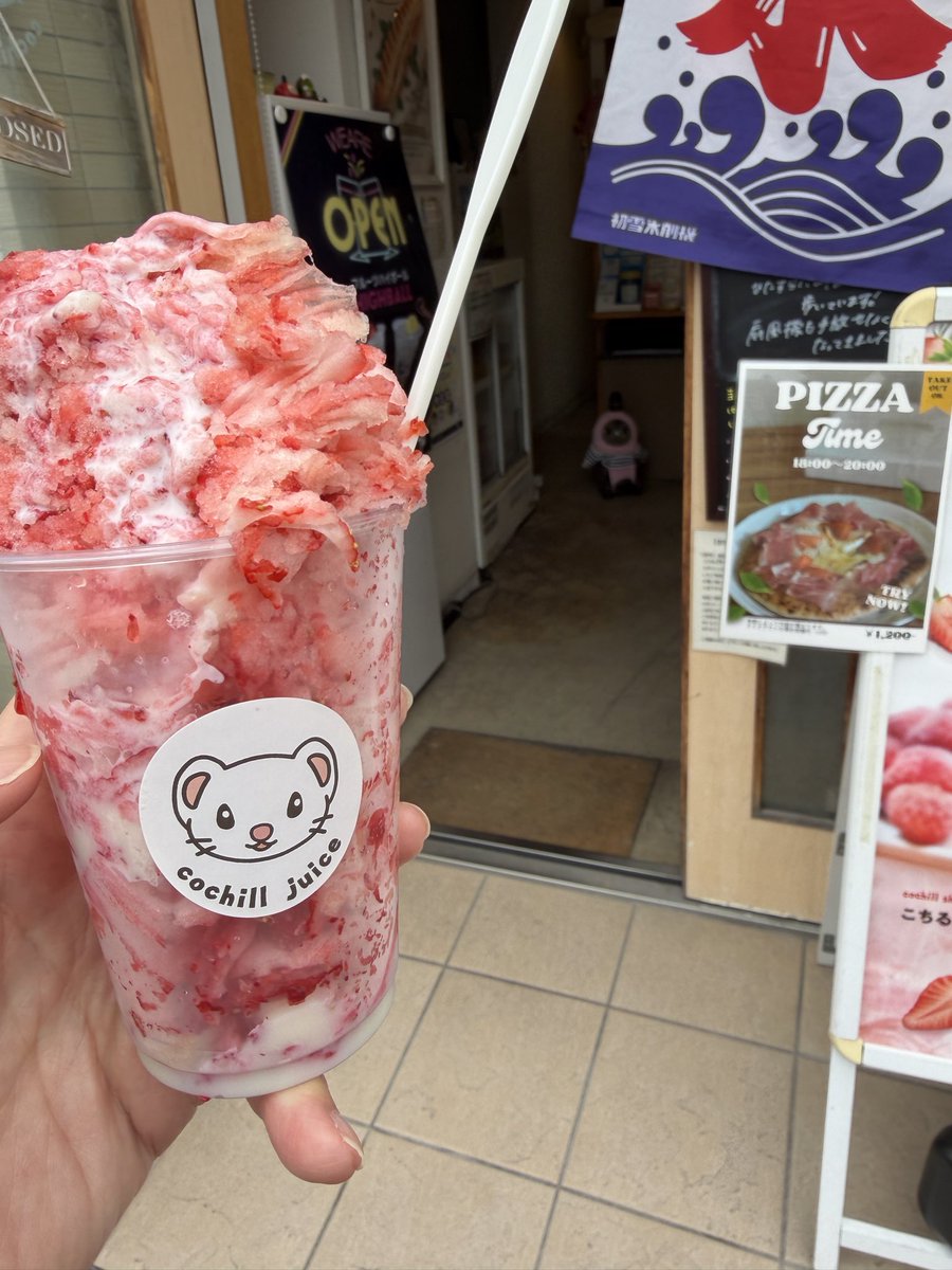 Mastatuenpb's tweet photo. エンカメ！を拝見する前にこちるさんでこちるごおりをいただきました🍧
ふわっふわな上にいちごの果肉もたっぷり、見た目も相まって冷たいいちごを食べている様でとても美味しかったです！
小丸にも沢山遊んで貰いました😊
#エンカメ 
@comaru_LOVOT
@cochill_juice https://t.co/49PjGLyJVq
