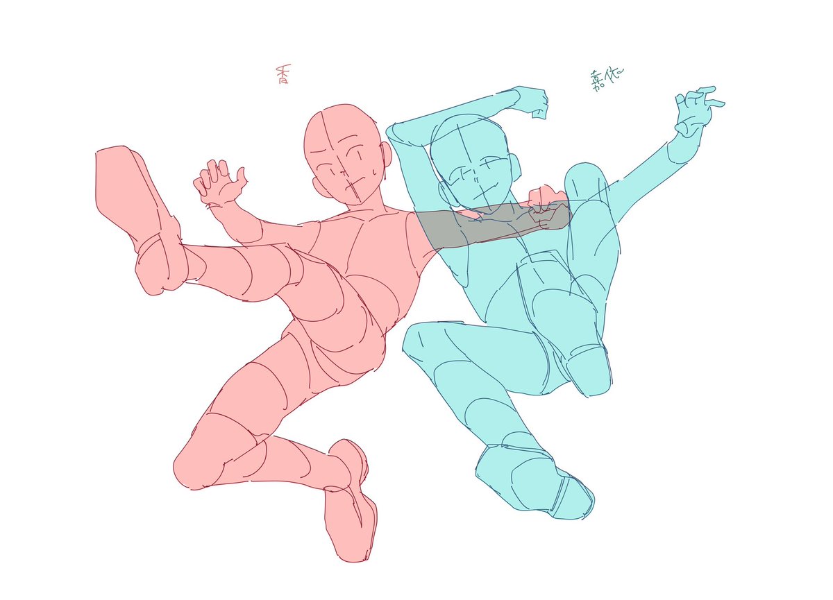 NIKAIkit's tweet photo. 睡蓮の継続にぷりはぎ連れてってもらえるの嬉しすぎて合わせ立ち絵ラフをかって出たんですが、顔の距離にドキドキしながらお出しして①の方でokいただいた…いいの？？ほんとに？？ひいひい、ありがとうちゃむさん

合わせ立ち絵構図考案大好きマンなのでせっかくだから別シナリオでのラフも流しちゃお https://t.co/hcI8TYmduQ