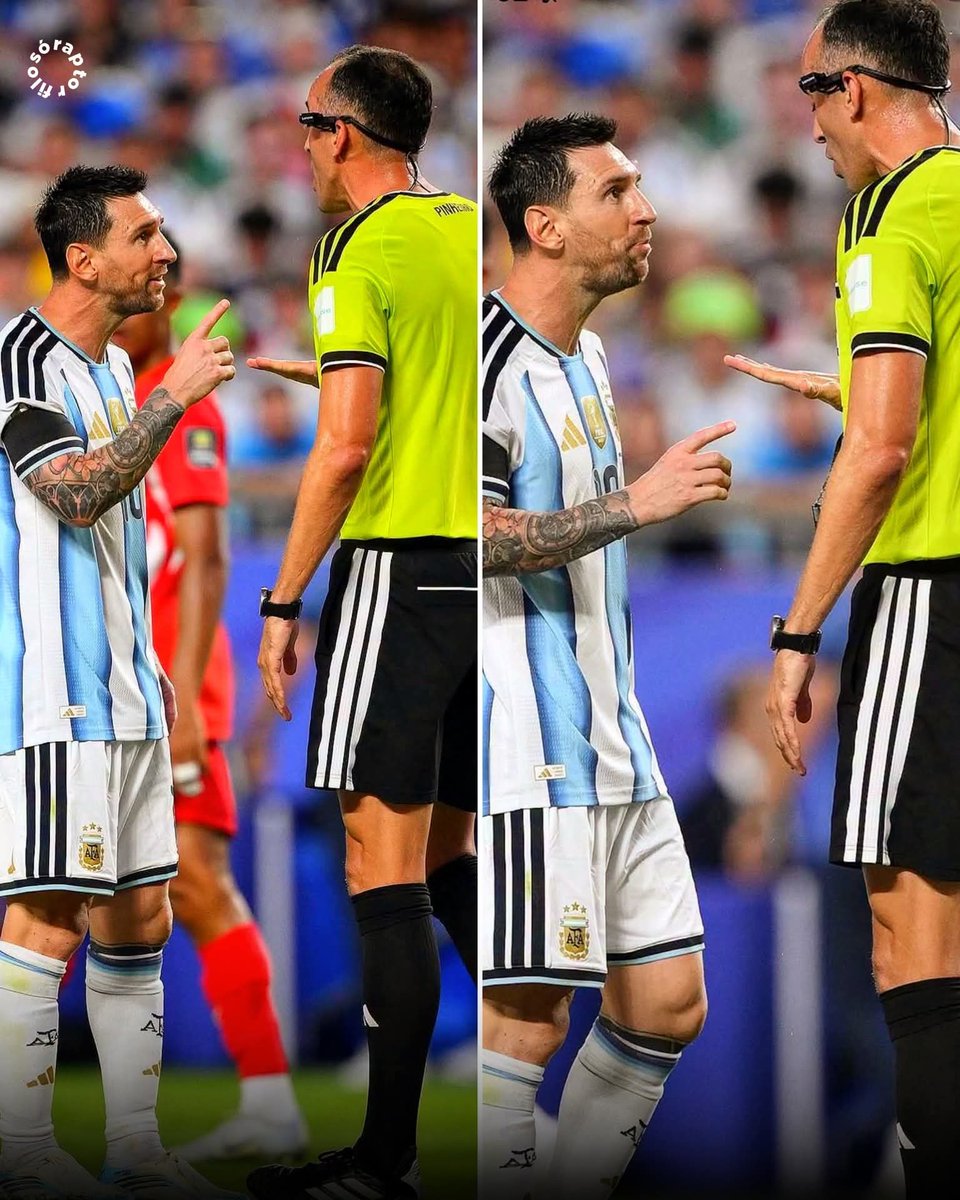 Libro_negro_'s tweet photo. Messi le reclamó al arbitro porque no le ha dado ni un solo penal. https://t.co/v80PF3exXU