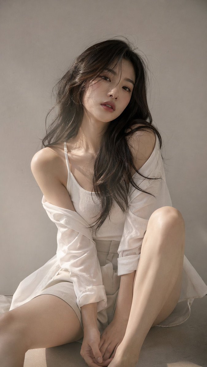 xiaolongqiusuo's tweet photo. A minimalist and artistic portrait of a young woman with a soft, natural aesthetic. Studio lighting and minimalist negative space capture a quiet, nostalgic narrative story. #ArtisticPortrait #AestheticArt #FashionPhotography #StudioLighting https://t.co/tPlMN4qHvH