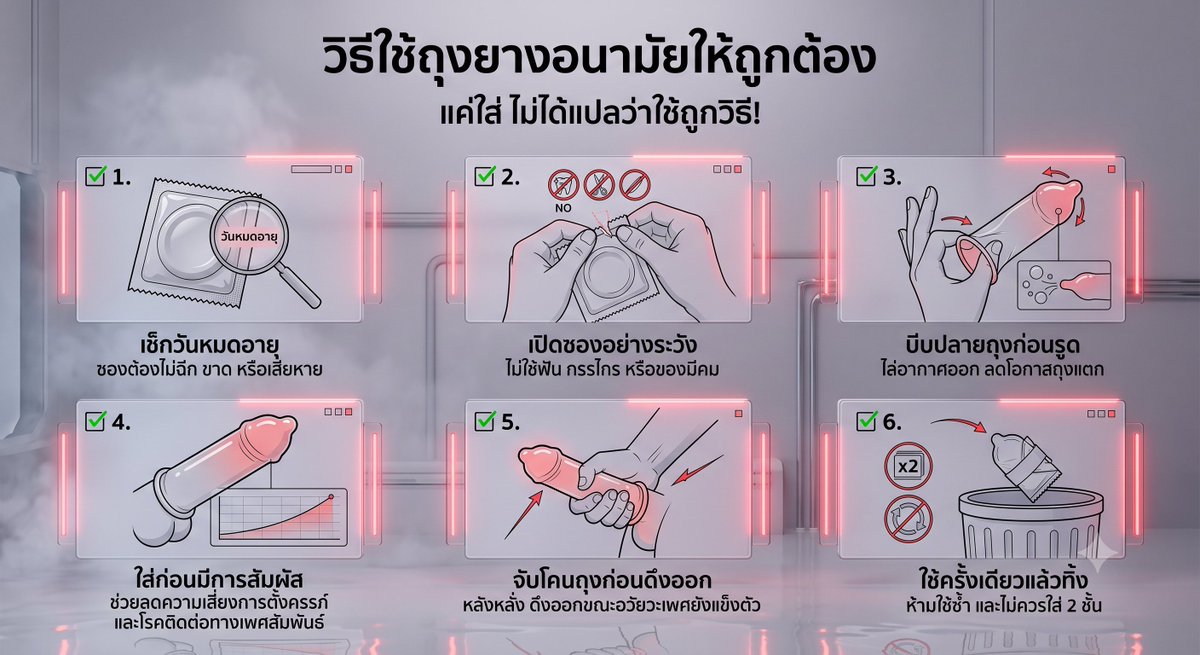 SecretDiary1999's tweet photo. 90% ของคนใช้ถุงยาง...แต่ไม่รู้ว่ากำลังใช้ผิดวิธี? 🤔

#เพศศึกษา #สุขภาพทางเพศ #SexEducation #MythVsFact https://t.co/DYF5AryLlx